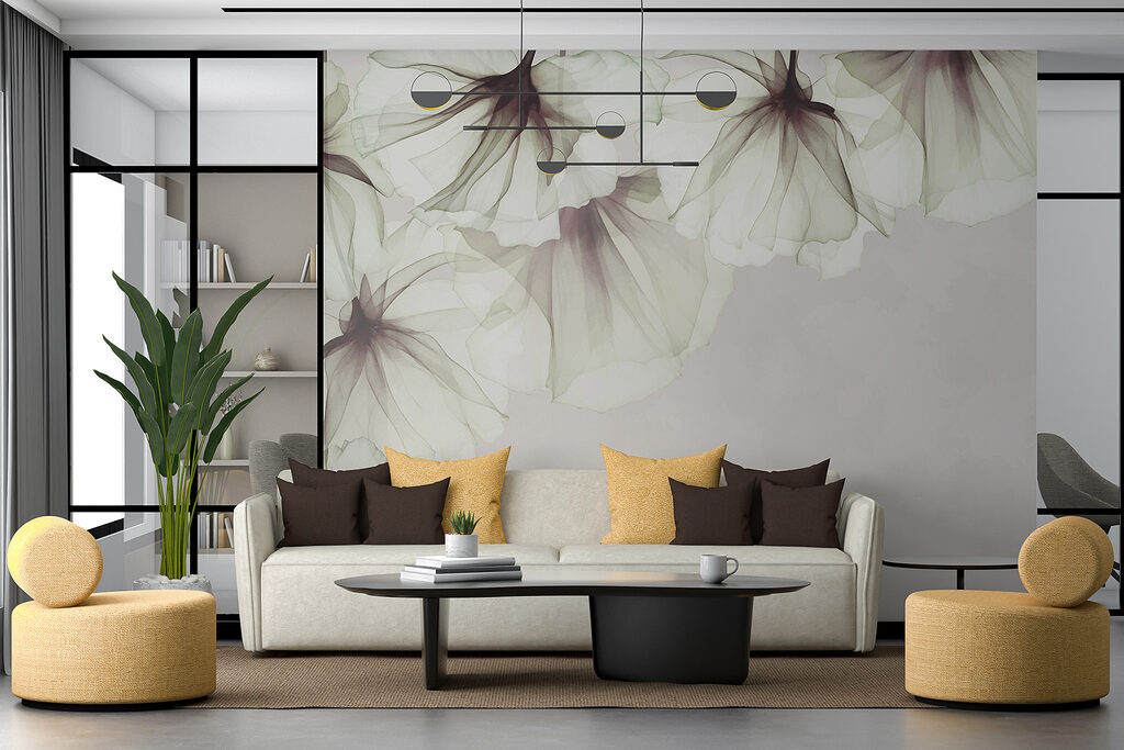 Bloemsluiers langs een bovenhoek — interieur 2