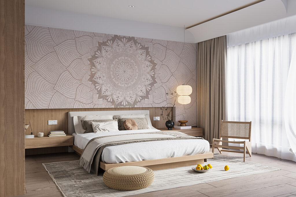 Fijn lijnwerk in bloemringen — interieur 1