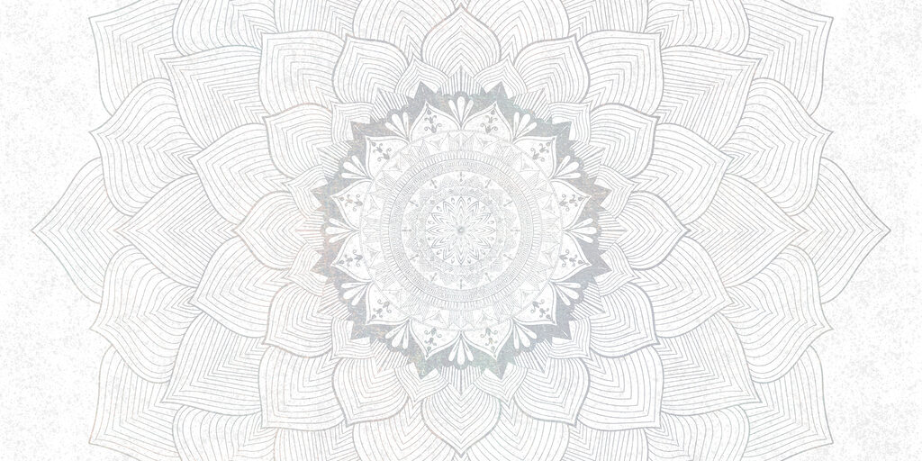 Witte en grijze mandala — volledig ontwerp