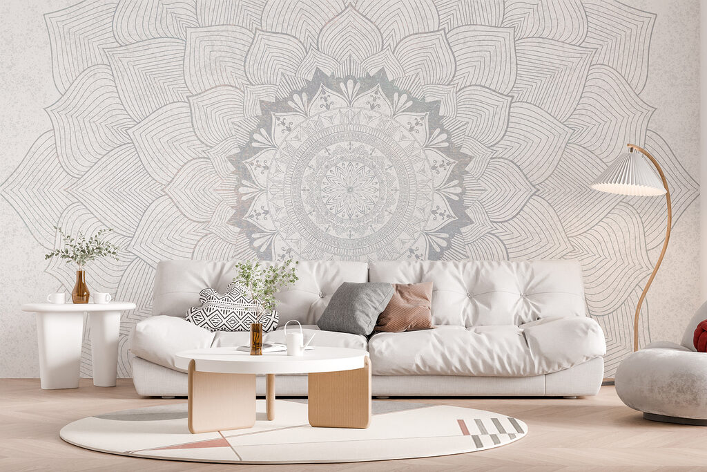 Witte en grijze mandala — interieur 2