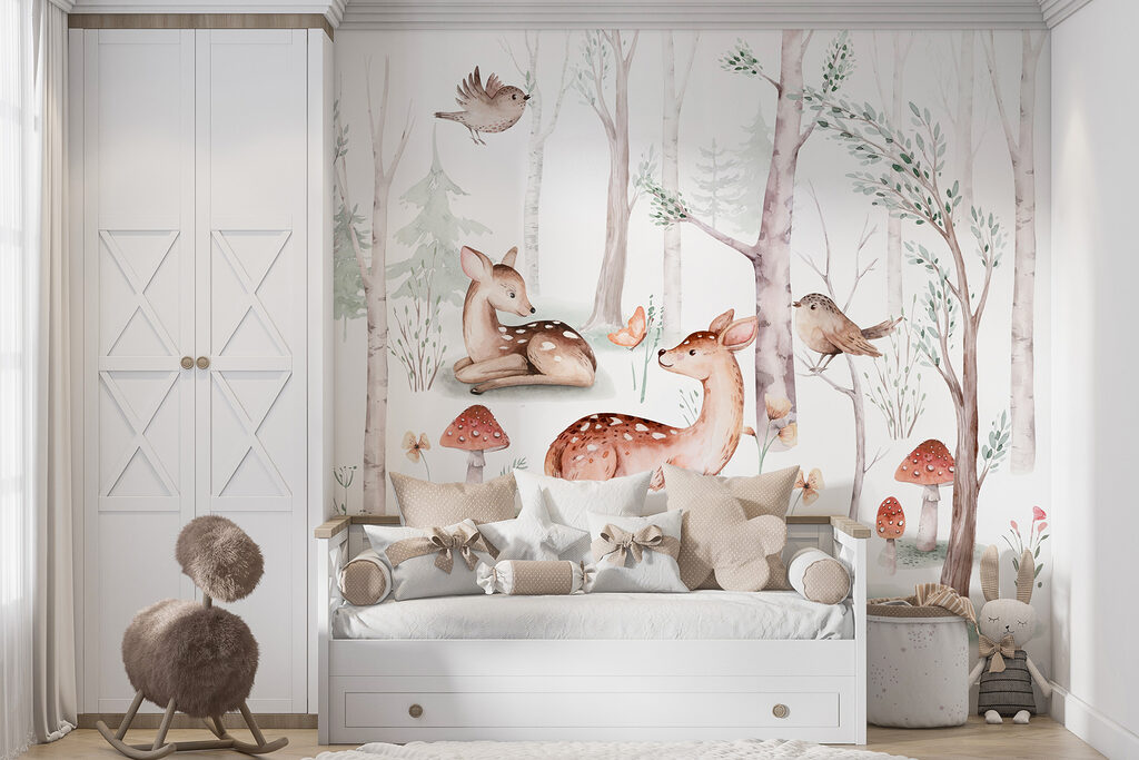 Bosvriendjes in lichte bosprent — interieur 1