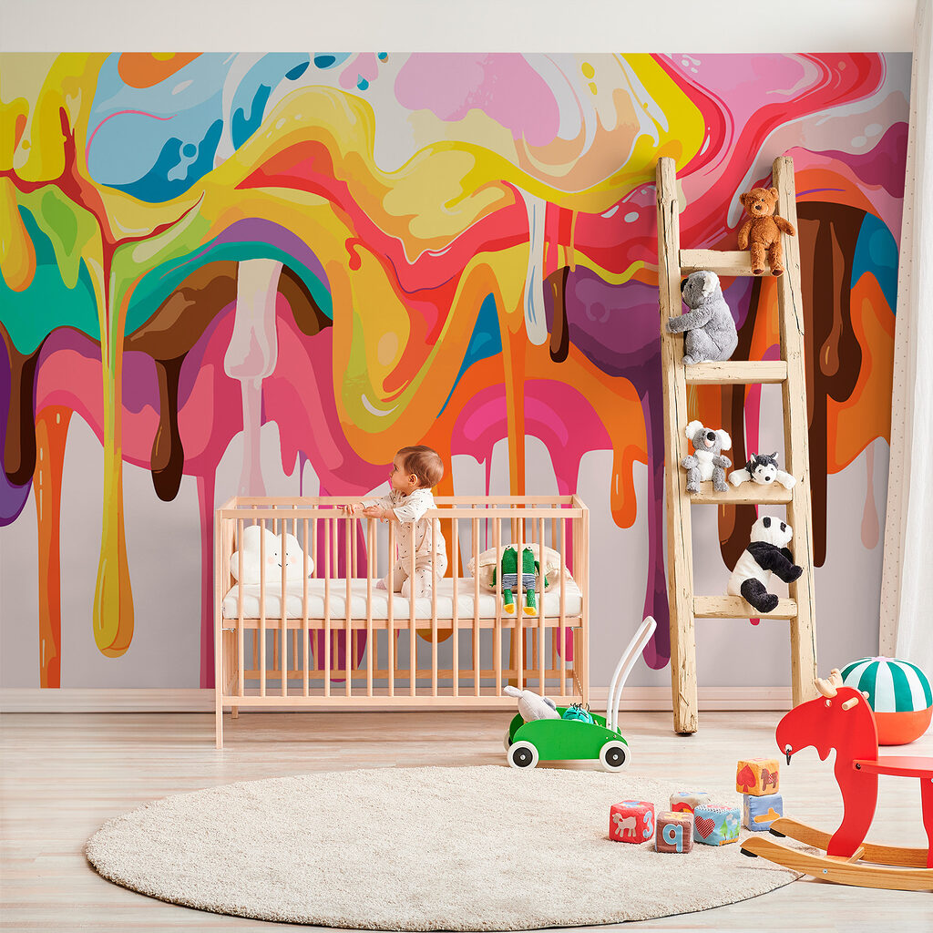Kleurige verf druipt omlaag — interieur 3