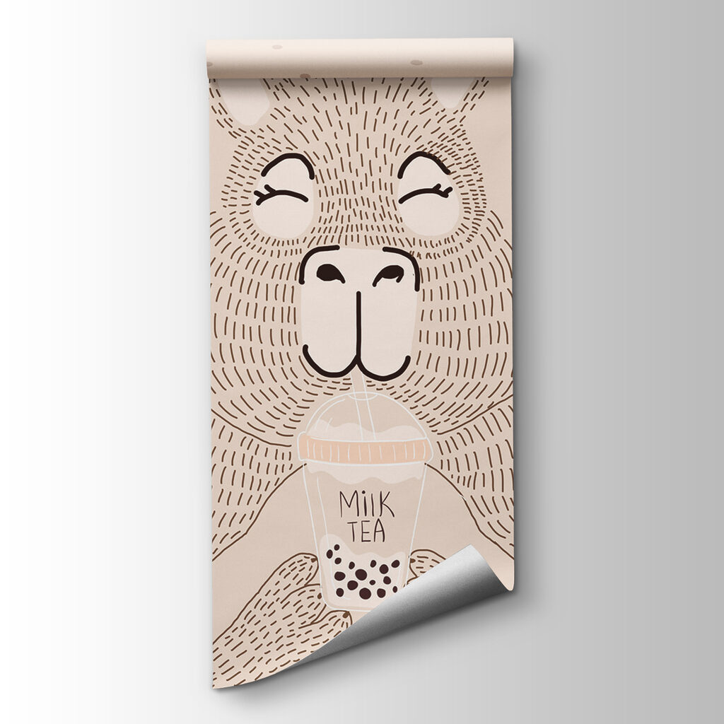 Lama met een beker — productweergave