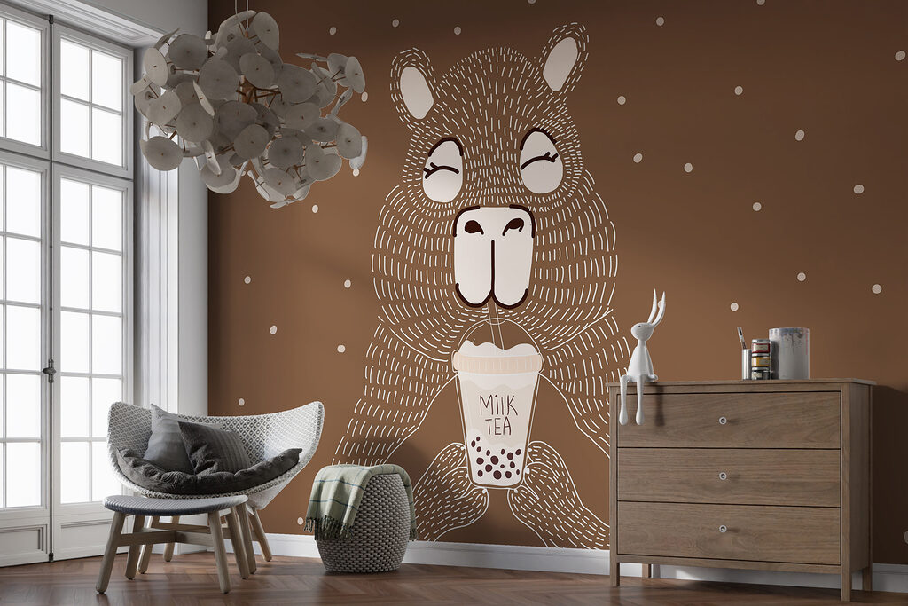 Lama met een beker — interieur 1