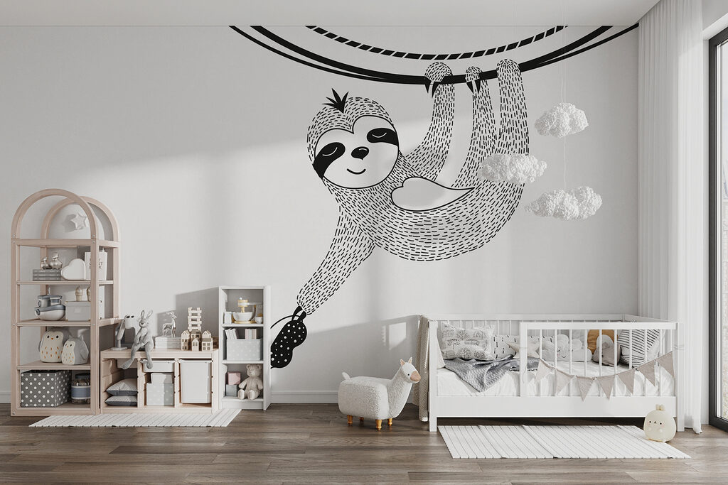 Luiaard hangt aan lijnen — interieur 2