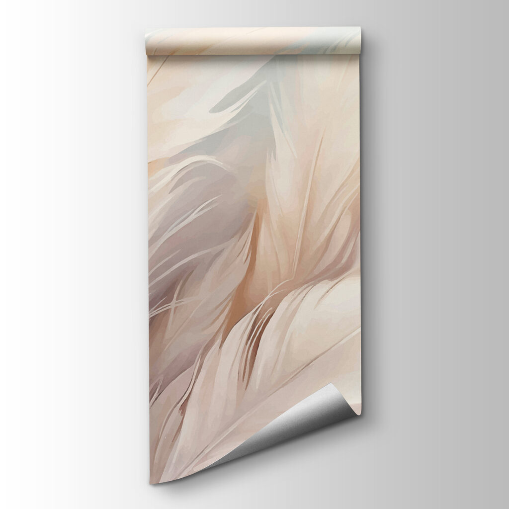 Roomwitte veren in pastellagen — productweergave
