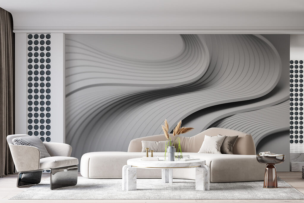 Grijze ribbels in golven — interieur 1