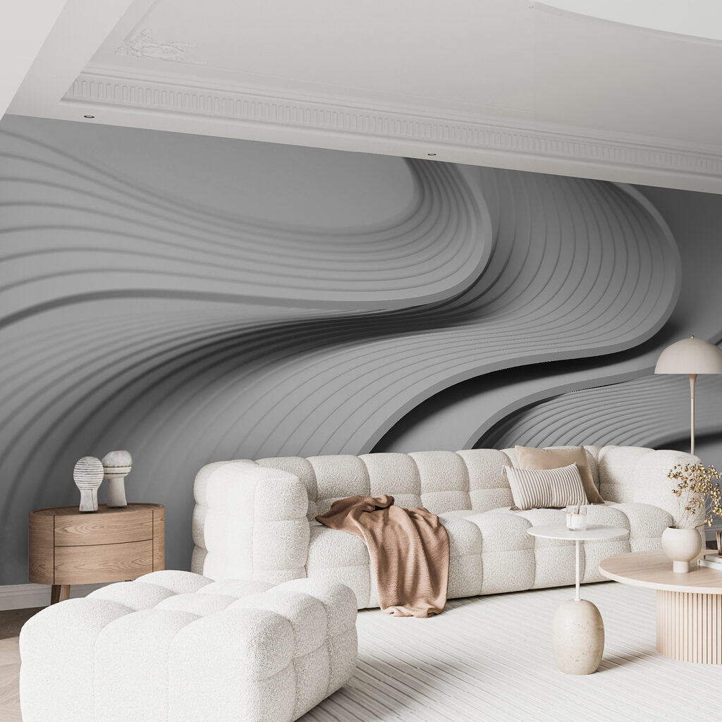 Grijze ribbels in golven — interieur 2