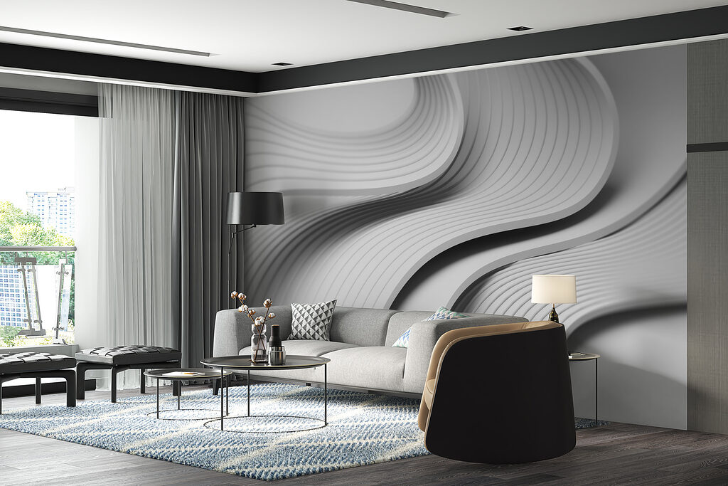 Grijze ribbels in golven — interieur 3