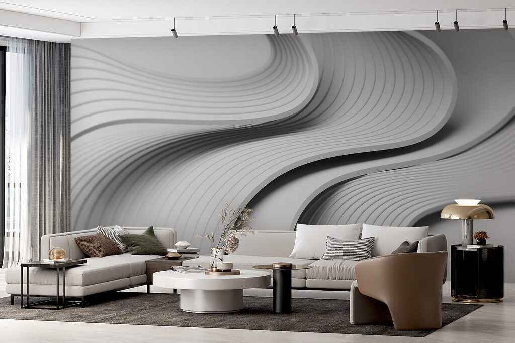 Grijze ribbels in golven — interieur 4