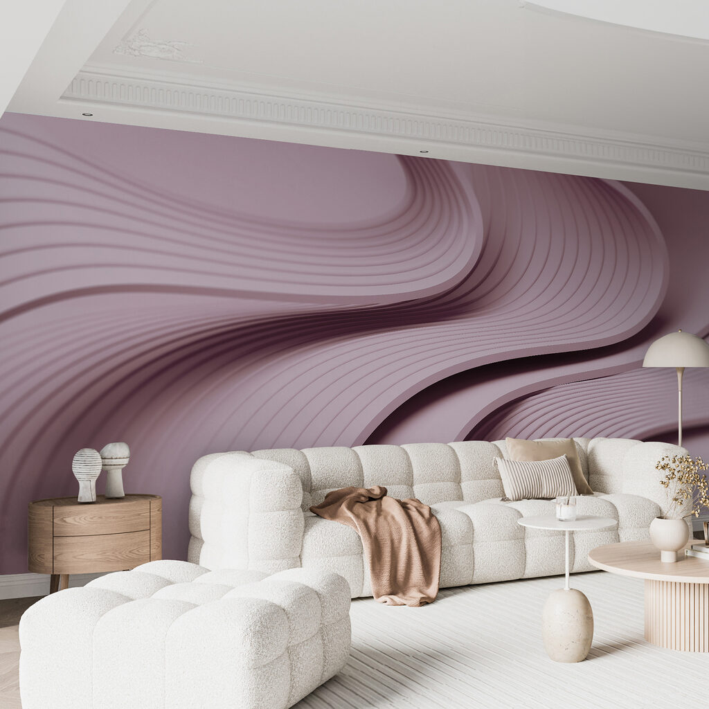 Roze en witte golvende lijnen — interieur 2