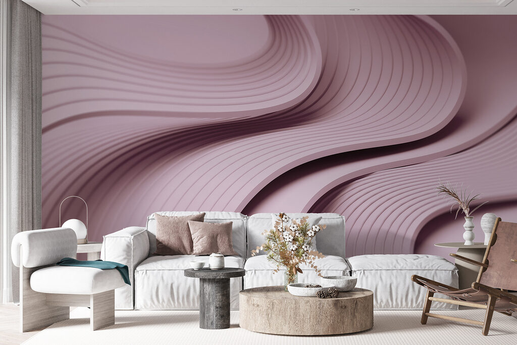 Roze en witte golvende lijnen — interieur 3
