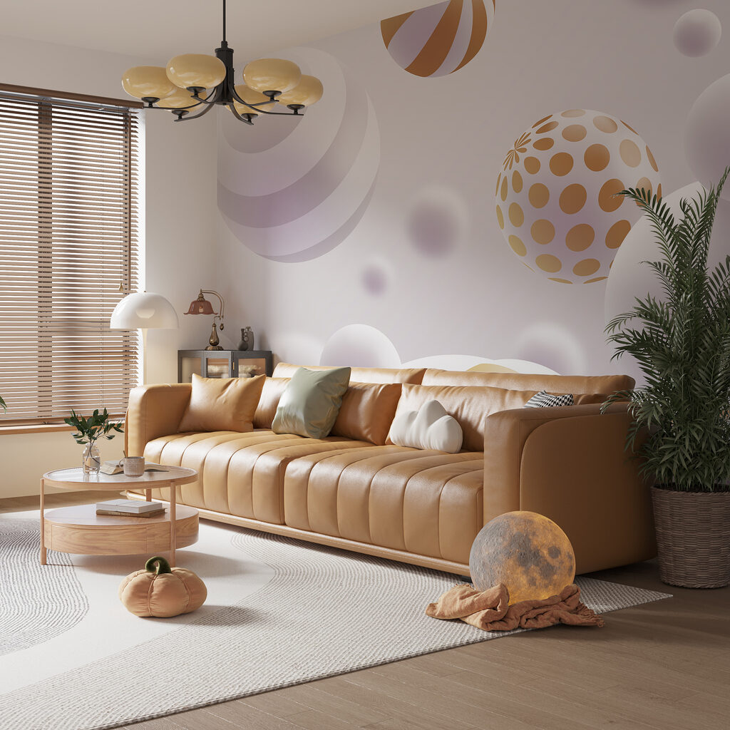 Witte bollen met goudstrepen — interieur 2