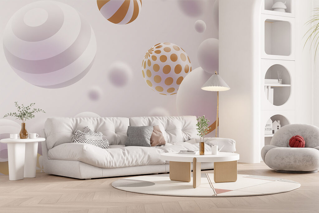Witte bollen met goudstrepen — interieur 4