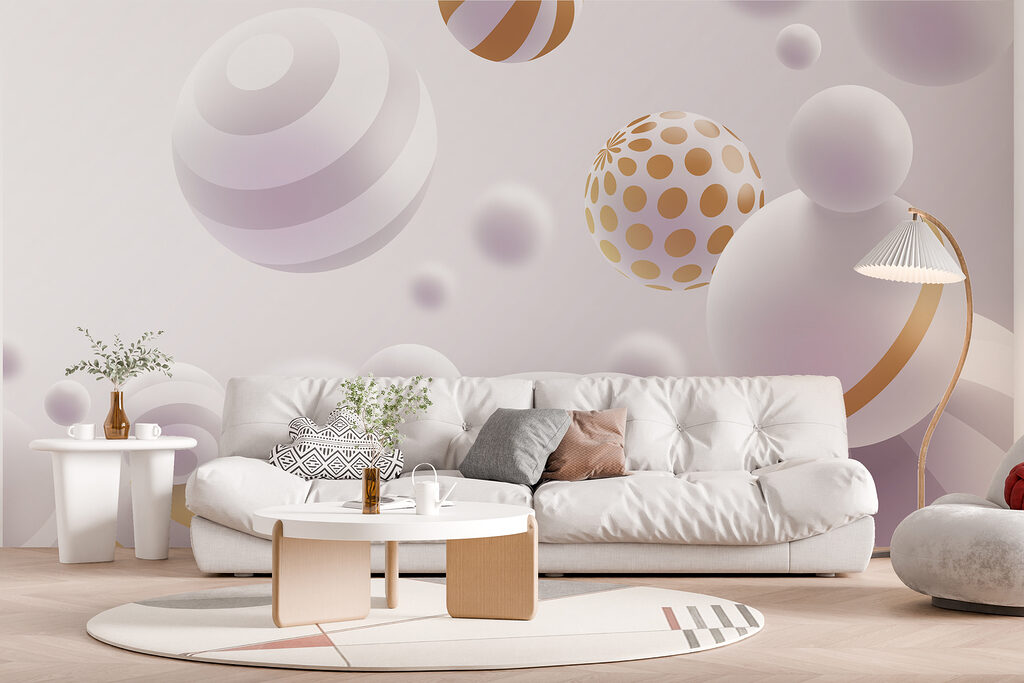 Witte bollen met goudstrepen — interieur 5
