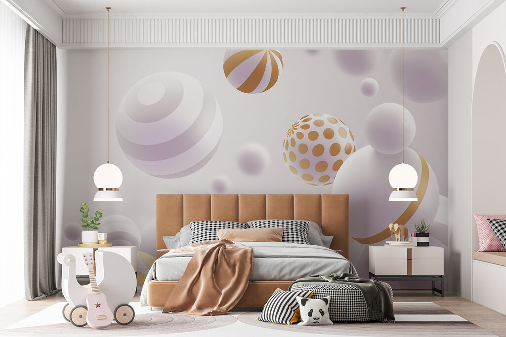 Witte bollen met goudstrepen — interieur 7