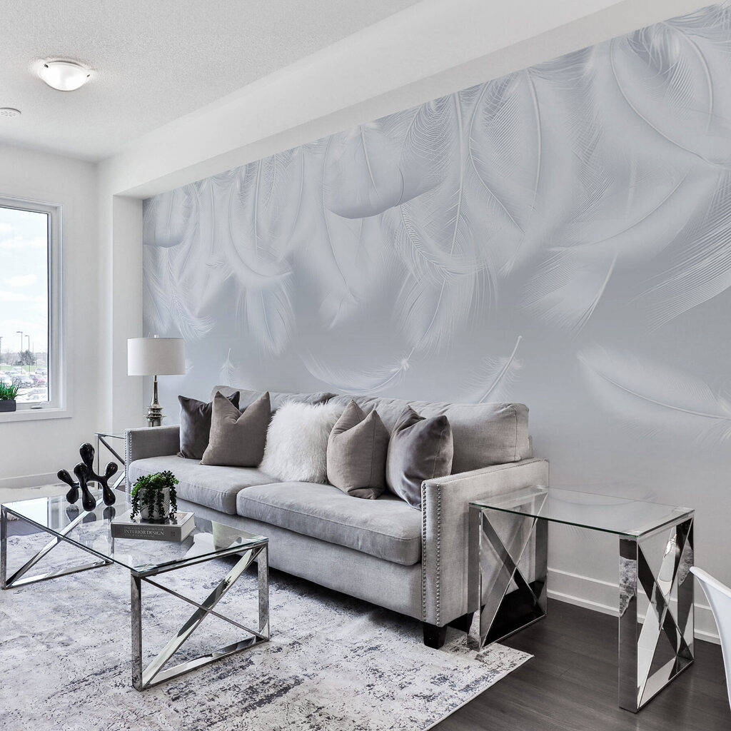 Witte veren dalen zacht — interieur 2