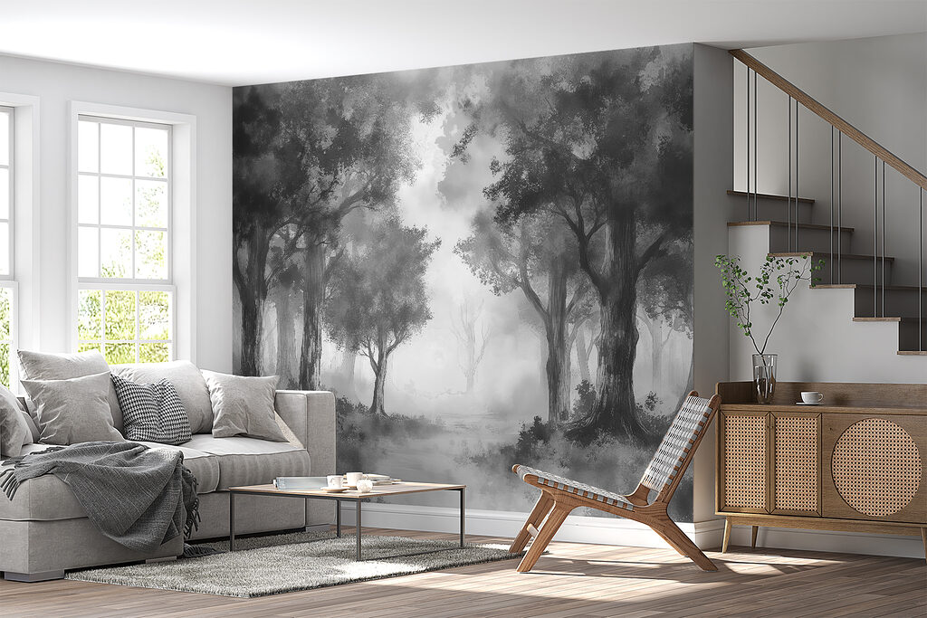 Een bosweg in houtskoolnevel — interieur 2