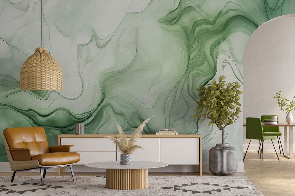 Groene sluiers vloeien door — interieur 1