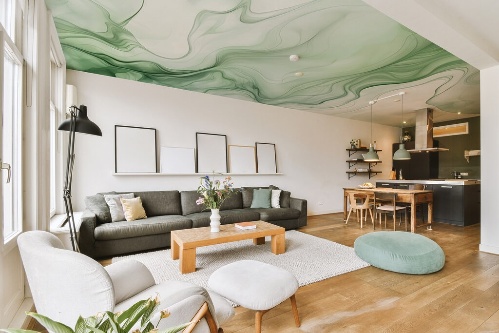 Groene sluiers vloeien door — interieur 3