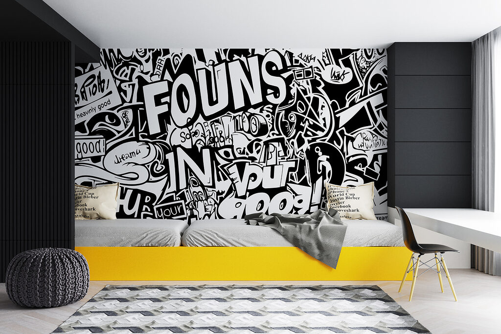 Woorden botsen in zwartwit — interieur 2