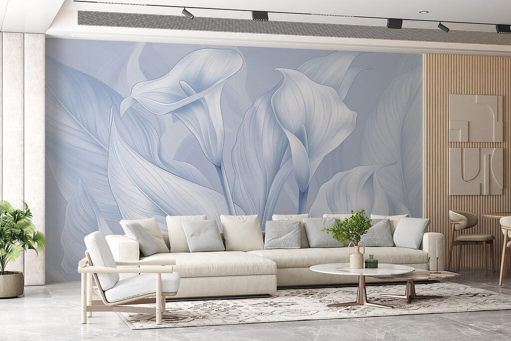 Witte kelken met bladplooien — interieur 1