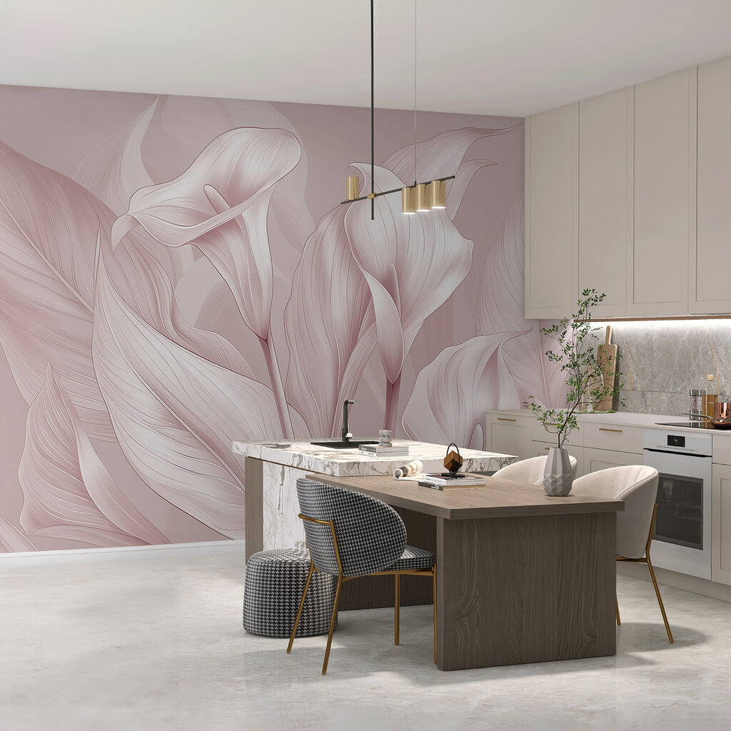 Witte kelken met bladplooien — interieur 1
