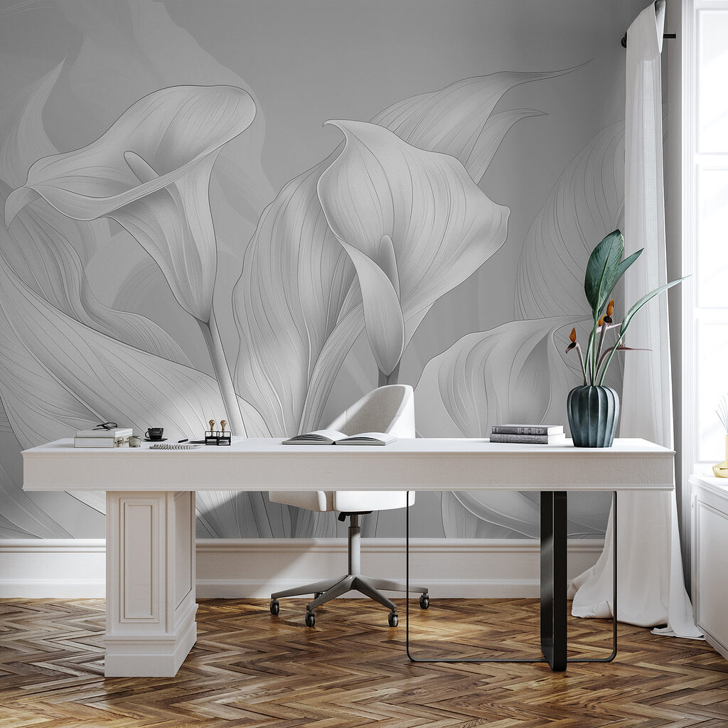 Witte kelken met bladplooien — interieur 2