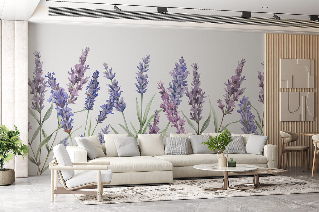 Lavendel in fijne aquarel — interieur 1