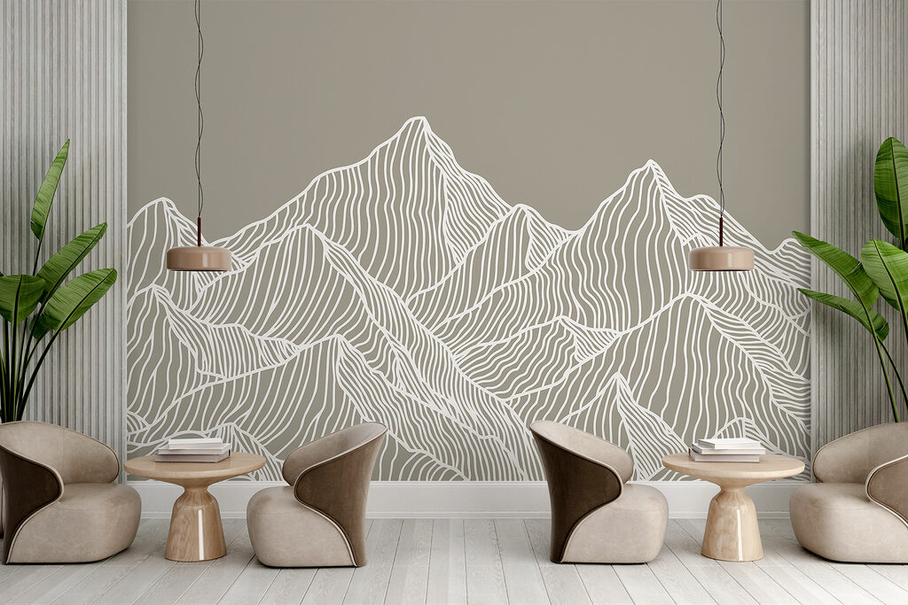 Witte lijnen over bergtoppen — interieur 2