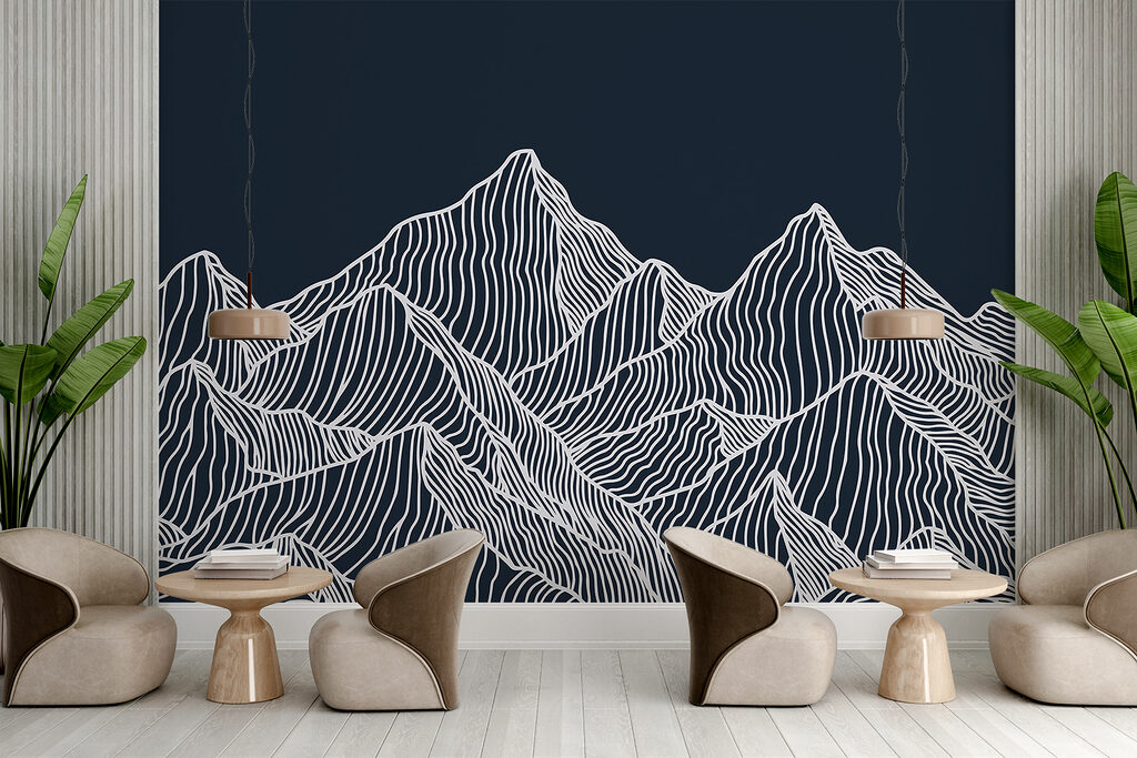 Witte lijnen over bergtoppen — interieur 2