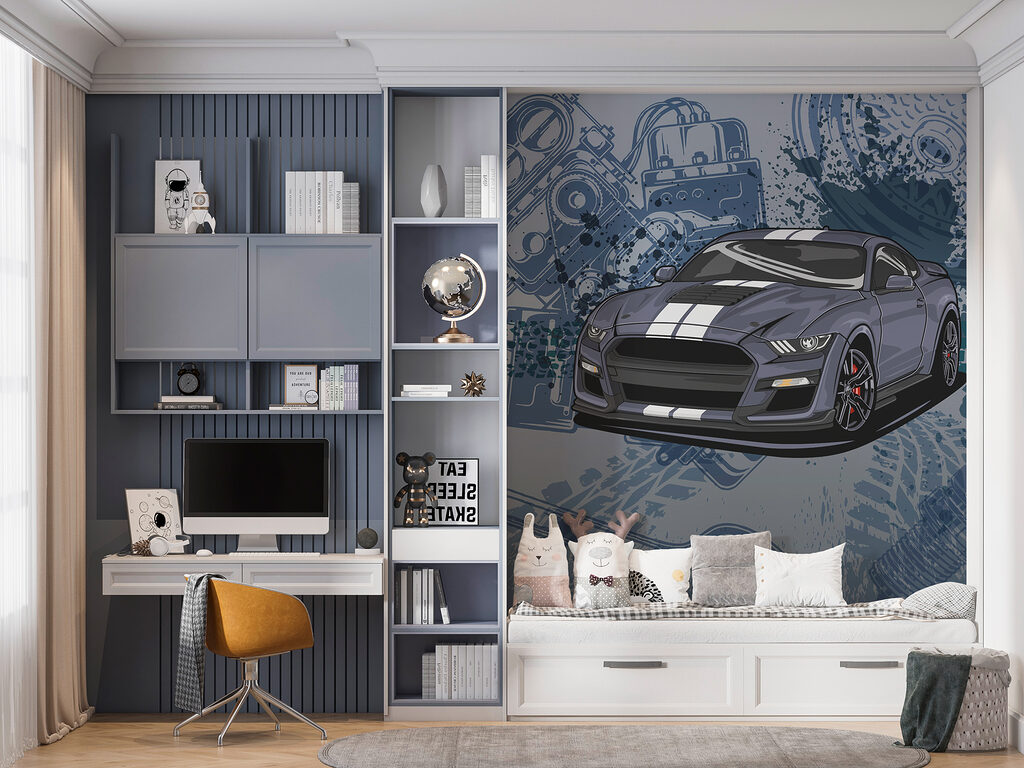 Sportauto tussen technische tekeningen — interieur 3