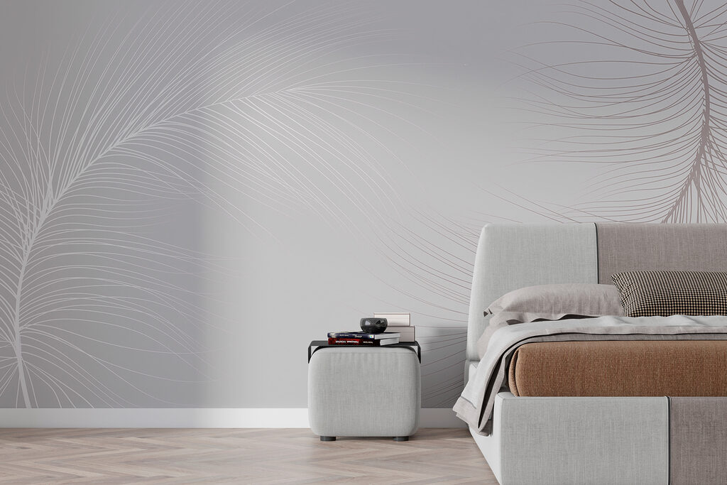 Fijne witte verenlijnen — interieur 1