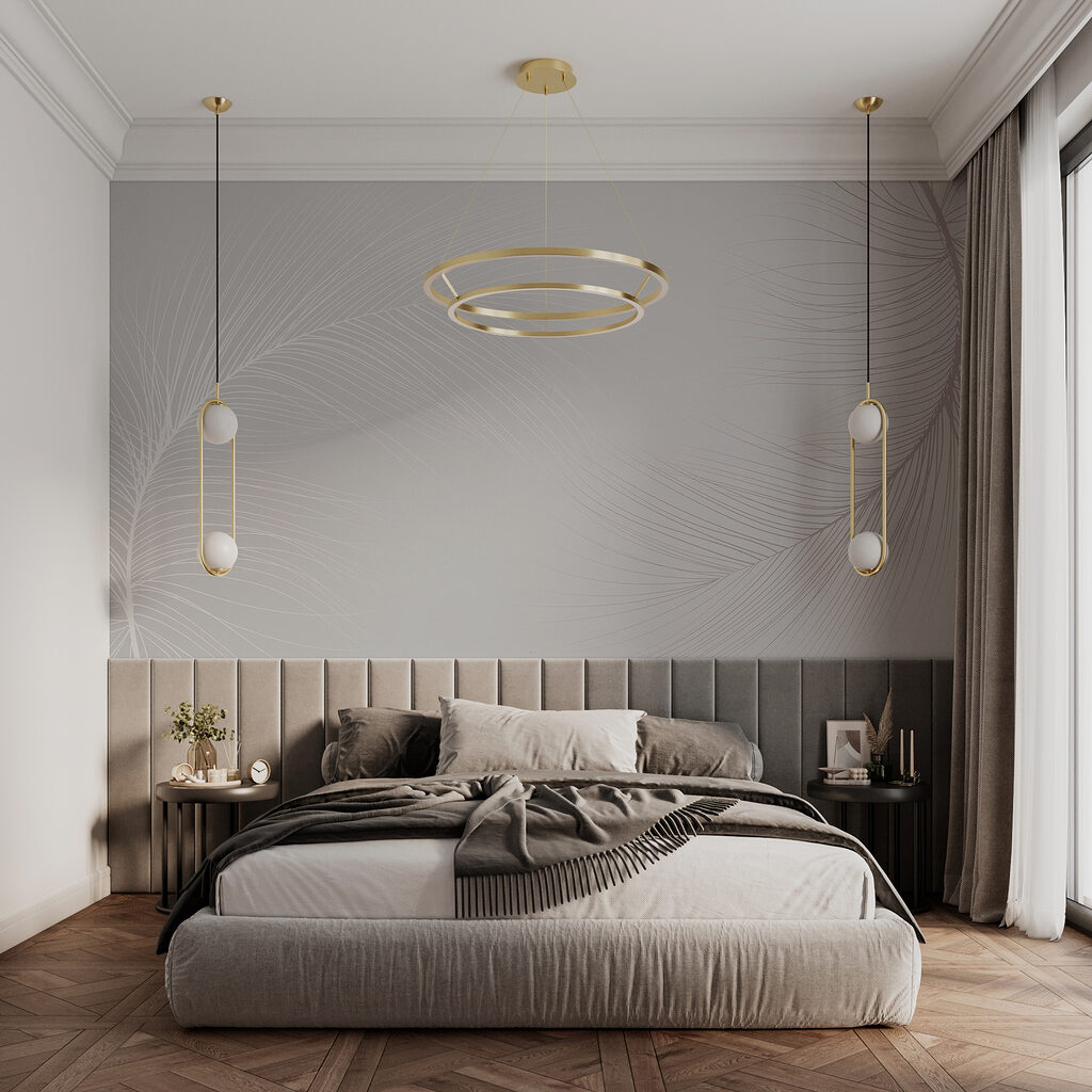 Fijne witte verenlijnen — interieur 2