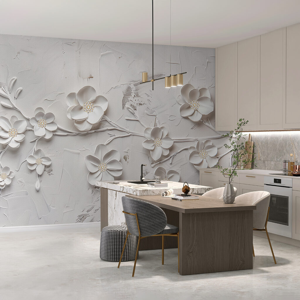 Witte bloesem met diepte — interieur 2