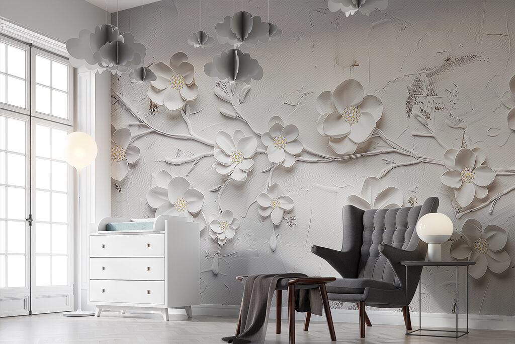 Witte bloesem met diepte — interieur 5