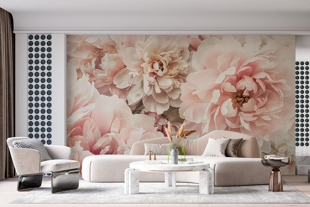 Een groep roze bloemen — interieur 1