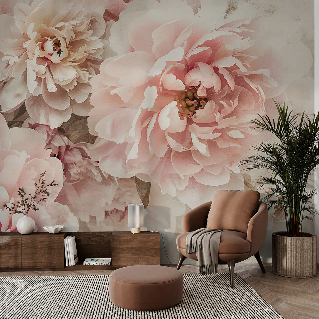 Een groep roze bloemen — interieur 3