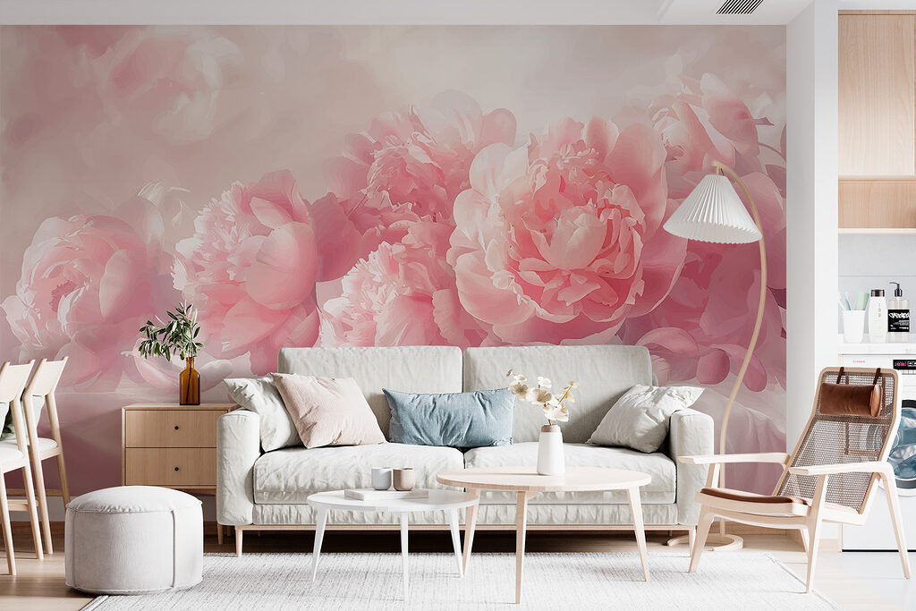 Roze pioenen, lichte plooien — interieur 2