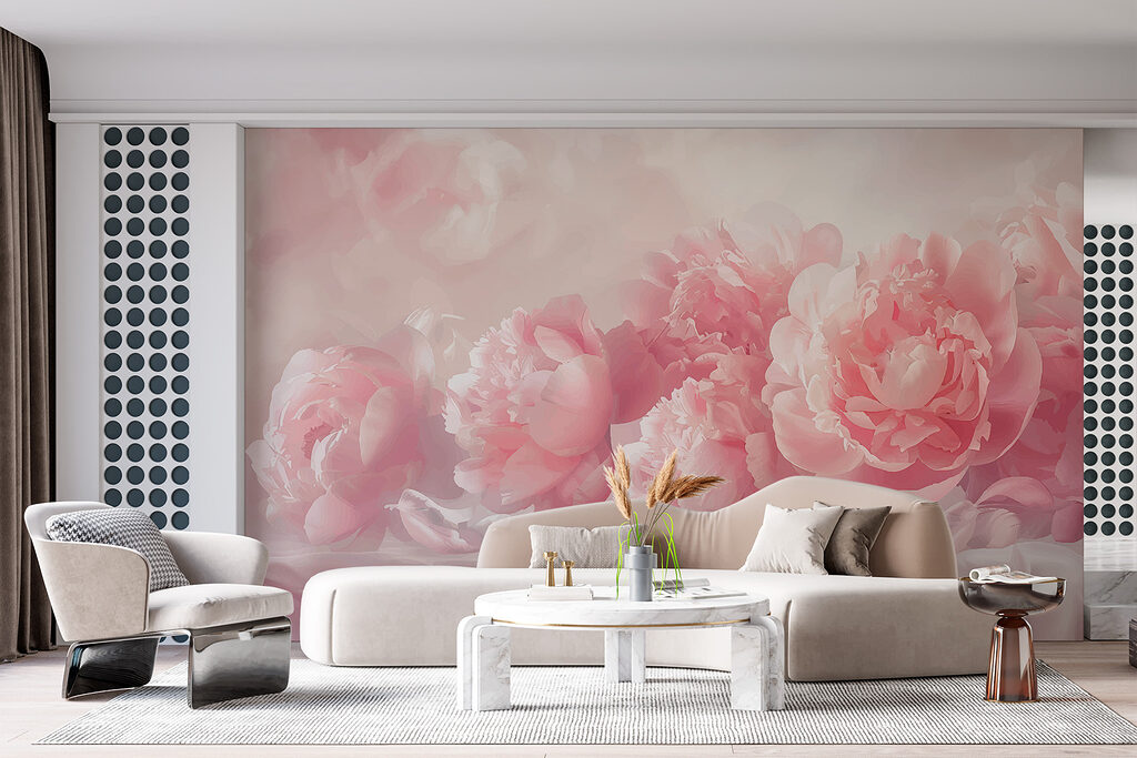 Roze pioenen, lichte plooien — interieur 3