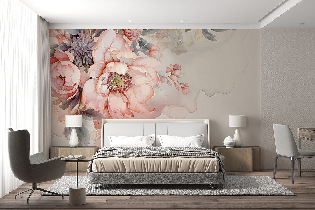 Verfijnde bloemen in zachte pasteltinten in een interieur