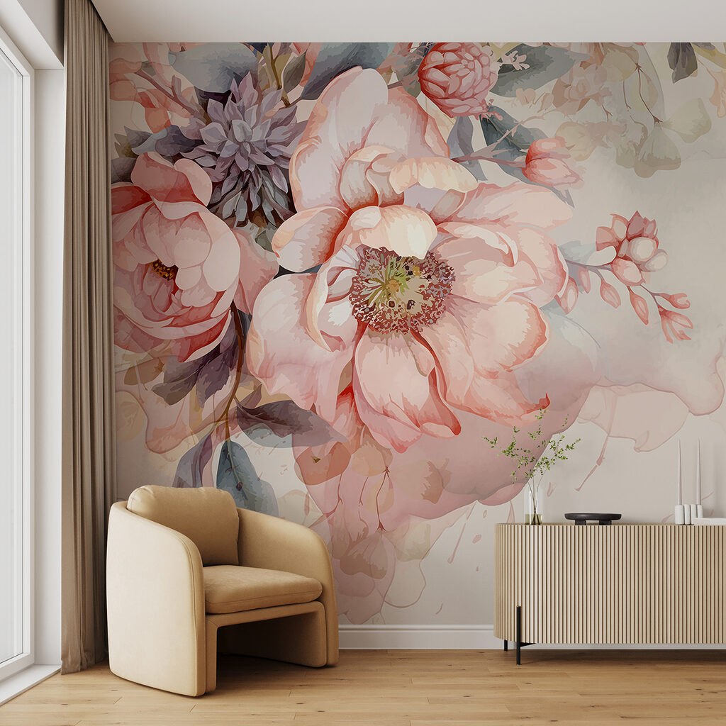 Verfijnde bloemen in zachte pasteltinten — interieur 4