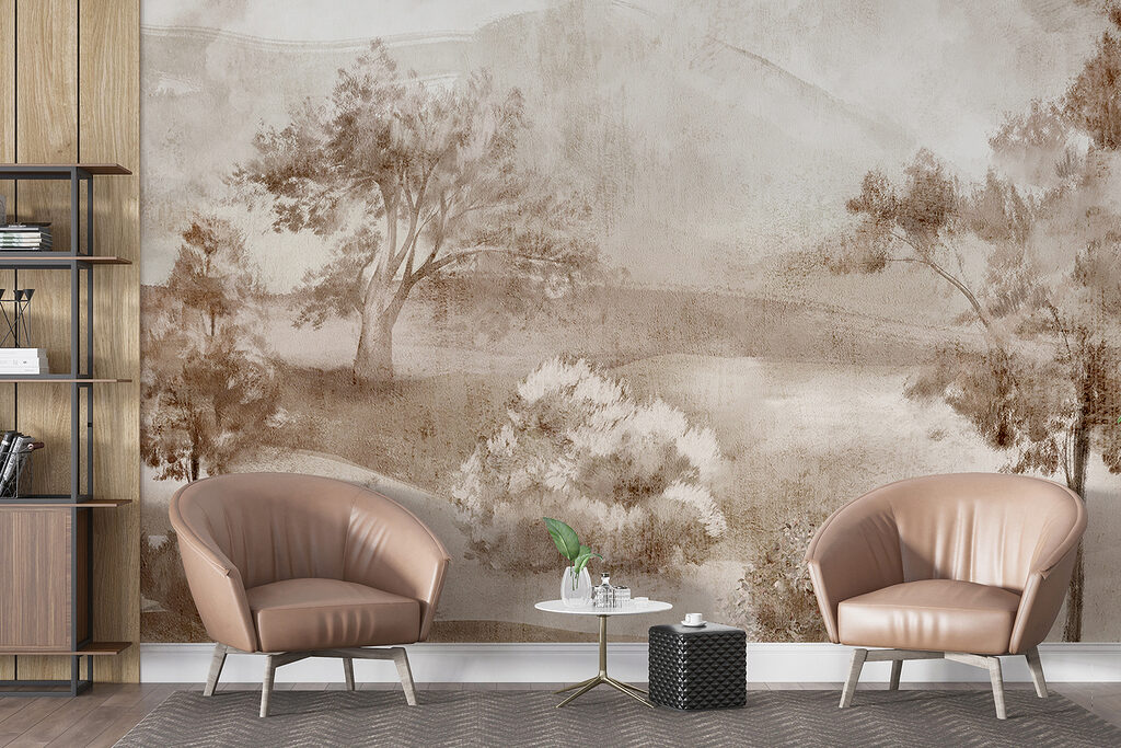 Verweerd land met bomen — interieur 3