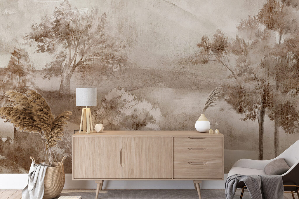 Verweerd land met bomen — interieur 5