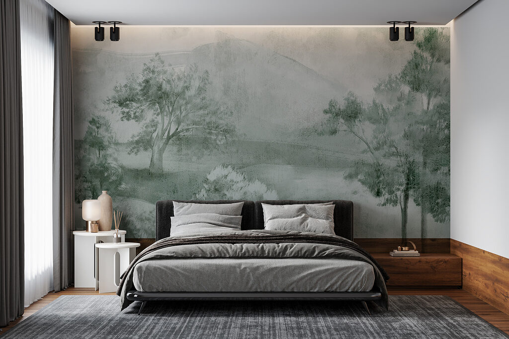 Verweerd land met bomen — interieur 1