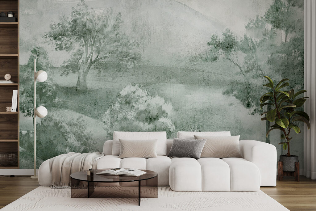 Verweerd land met bomen — interieur 2