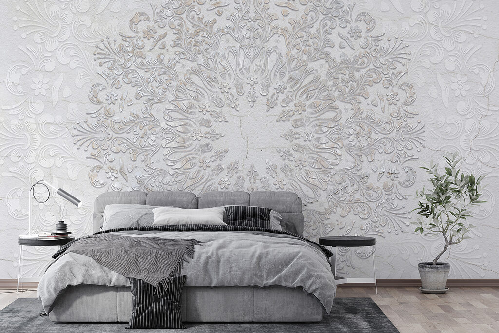 Wit ornament in reliëftekening — interieur 2