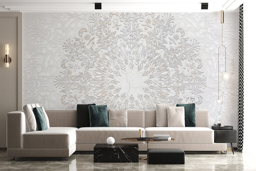 Wit ornament in reliëftekening — interieur 4