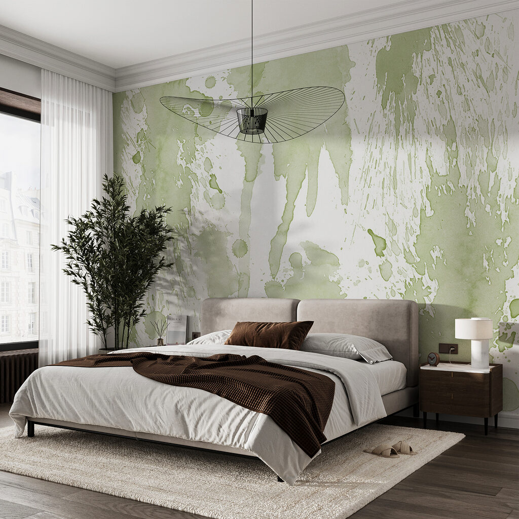 Lichtgroene verf druipt uit — interieur 4
