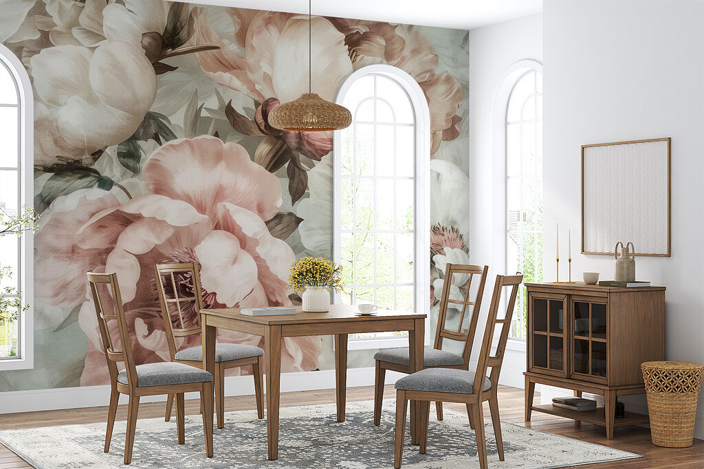 Bloemen in gedempte rozetinten — interieur 3